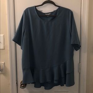 Blue flowy blouse
